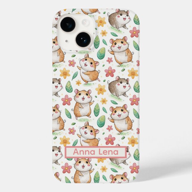 Coque Pour iPhone 14 Chic hamster dansant et nom iPhone / coque ipad (Verso)