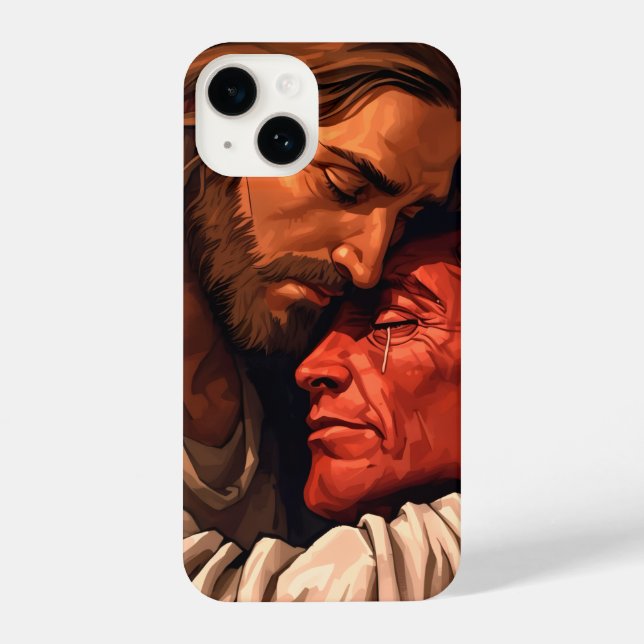 Coque Pour iPhone 14 Christ réconfortant Lucifer coque iphone (Verso)
