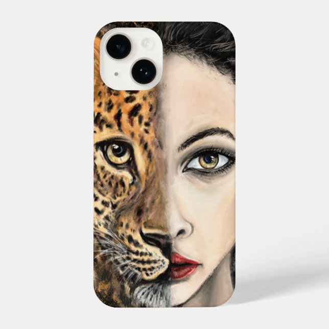 Coque Pour iPhone 14 Coque iphone de la femme léopard (Verso)