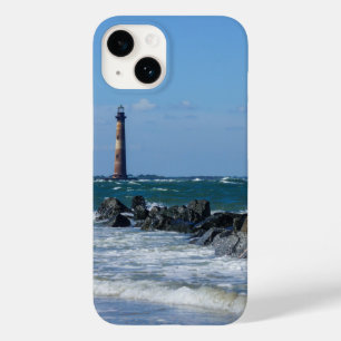 Coque Pour iPhone 14 Coque iphone de plage de Folly Beach du phare de M