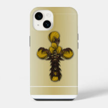 "Cross Feuille Abstraction", iPhone 14 Coque