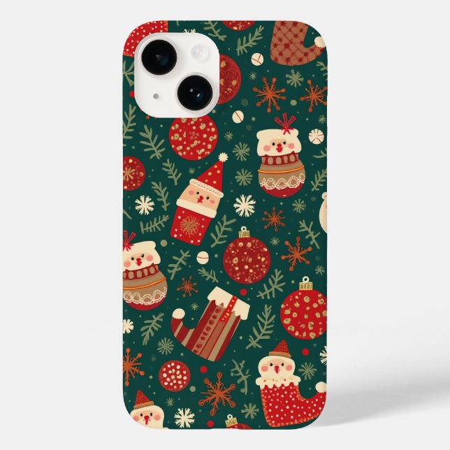 Coque Pour iPhone 14 Décor de Noël iPhone 14 coque (Verso)