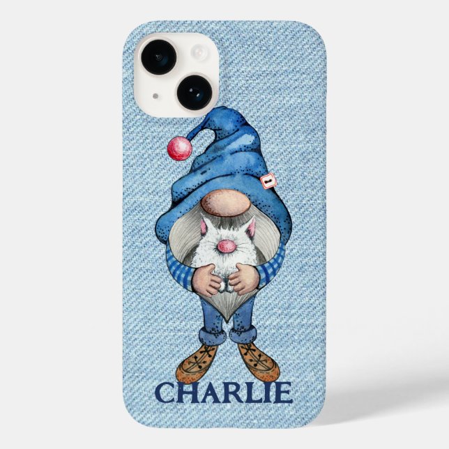 Coque Pour iPhone 14 Denim Gnome Boy Coque-Mate coque iphone (Verso)