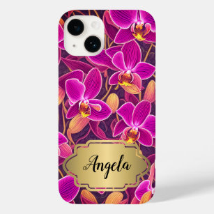 Coque Pour iPhone 14 Design personnalisé magnifique violet orchidée ros