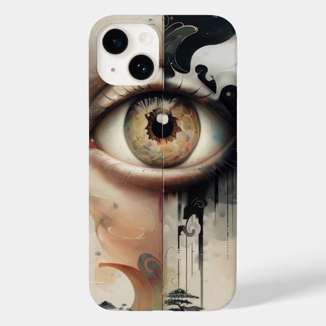 Coque Pour iPhone 14 Earth Human Eye Art iPhone 14 Coque (Verso)