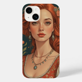 Coque Pour iPhone 14 Élégant coque iphone de la princesse Red-Haired