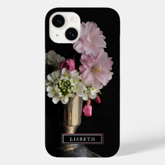 Coque Pour iPhone 14 Élégant coque iphone floral rose et blanc