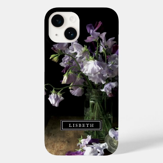 Coque Pour iPhone 14 Élégant coque iphone floral violet (Verso)