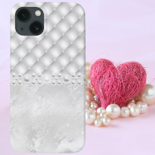 Coque Pour iPhone 14 Elégant Diamant blanc Tuft et coque iphone Pearl