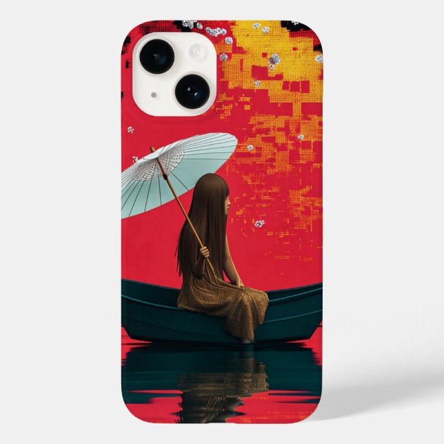 Coque Pour iPhone 14 Fille en bateau sous coque iphone doux (Verso)