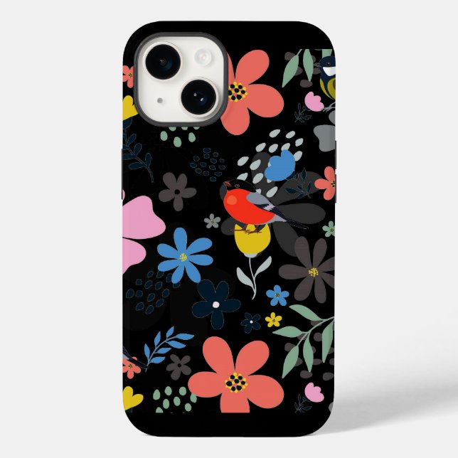 Coque Pour iPhone 14 Fleurs peintes Coque-Mate coque iphone (Verso)