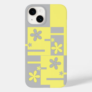 Coque Pour iPhone 14 impression gris et jaune, coque iphone Coque-mat