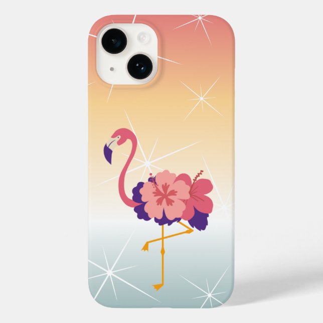 Coque Pour iPhone 14 iPhone / Flamant rose coque ipad Sunset Collection (Verso)