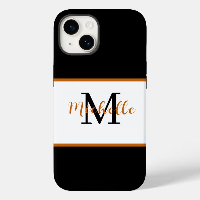 Coque Pour iPhone 14 Monogramme Coque-Mate iPhone 14 coque (Verso)