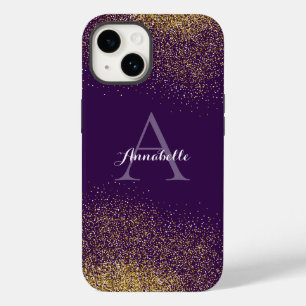 Coque Pour iPhone 14 Parties scintillant or violet coque iphone de mono