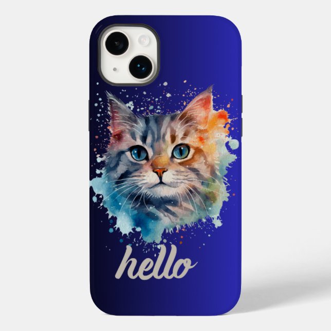 Coque Pour iPhone 14 Plus Bonjour Coque iphone de chat (Verso)