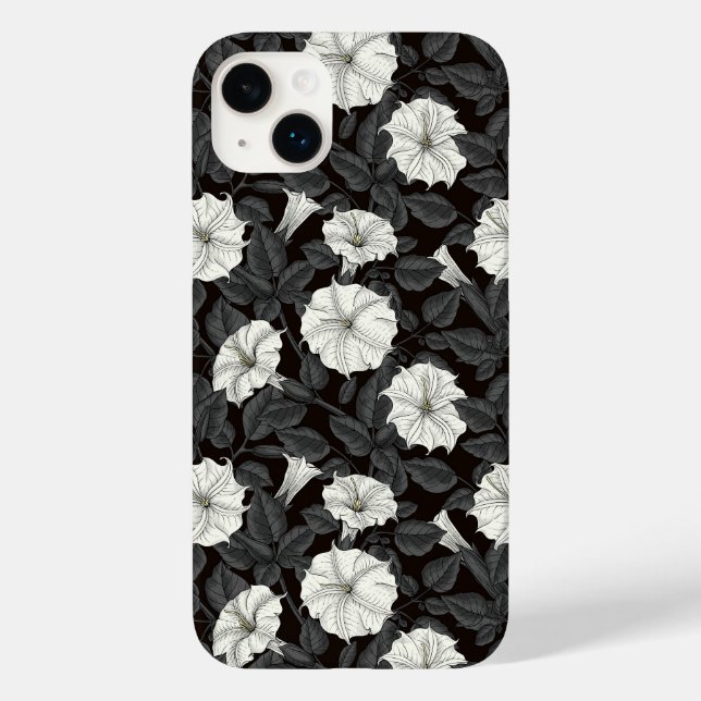 Coque Pour iPhone 14 Plus Coque de fleurs de lune coque iphone de l'accouple (Verso)