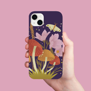 Coque Pour iPhone 14 Plus Coque iphone de champignons de forêt violette