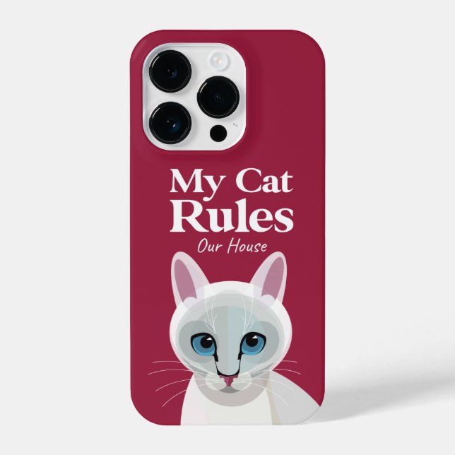 Coque Pour iPhone 14 Plus Mon chat dirige notre coque iphone de maison (Verso)