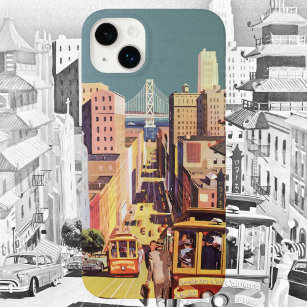 Coque Pour iPhone 14 Plus Poster Vintage voyage San Francisco Cars