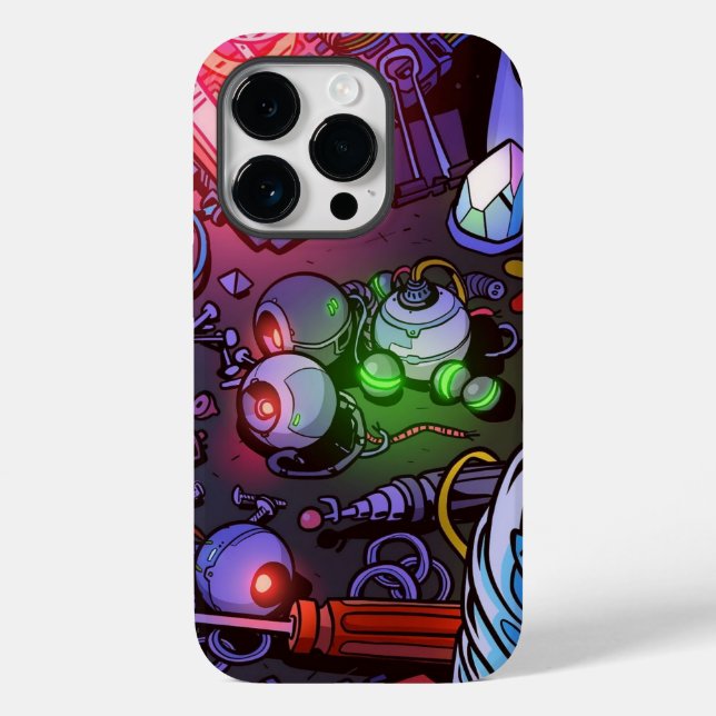 Coque Pour iPhone 14 Pro Coque de jeu de graffitis-coque iphone de maté (Verso)