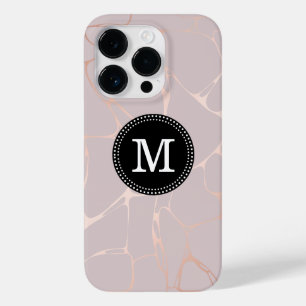 Coque Pour iPhone 14 Pro coque iphone rose de marbre doré