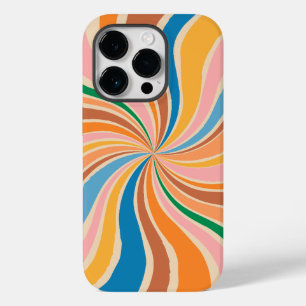 Coque Pour iPhone 14 Pro Retro Swirl Art Abstrait iPhone / coque ipad