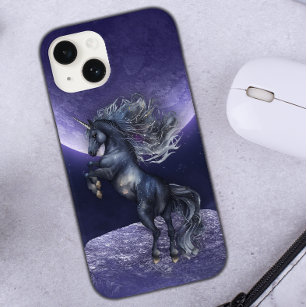 Coque Pour iPhone 14 Unicorne Lune violet