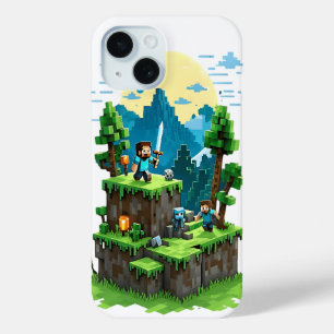 Coque Pour iPhone 15 BlockQuest Adventures - Pixel Art iPhone 15 coque