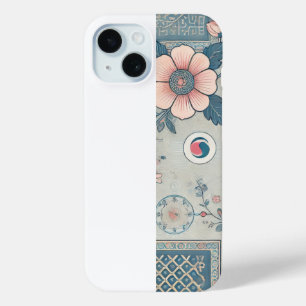 Coque Pour iPhone 15 Coque iphone d'art fleuri coréen