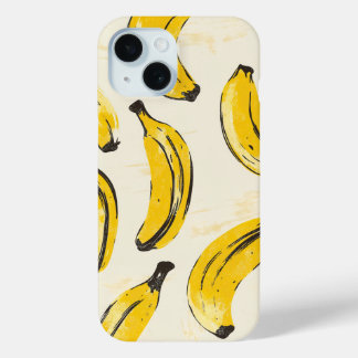 Coque Pour iPhone 15 Coque iphone de banane rétro