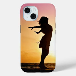 Coque Pour iPhone 15 Coque iphone de fille couché de soleil