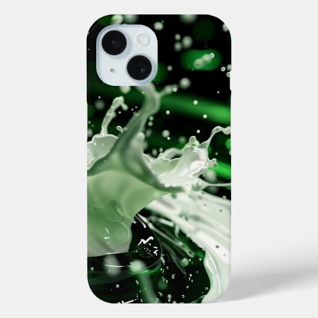 Coque Pour iPhone 15 Coque iphone Emerald Splash Dynamics (Verso)