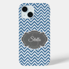 Coque Pour iPhone 15 Coque iphone personnalisé Blue Chevron