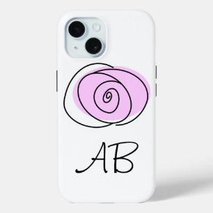 Coque Pour iPhone 15 coque iphone rose Lilac 'Monogram'