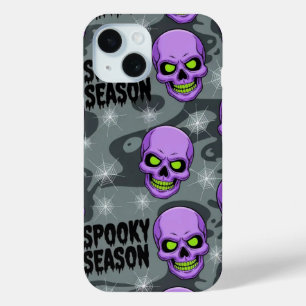 Coque Pour iPhone 15 Crâne squelette éffrayant Halloween iPhone / coque