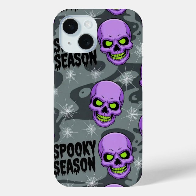 Coque Pour iPhone 15 Crâne squelette éffrayant Halloween iPhone / coque (Verso)