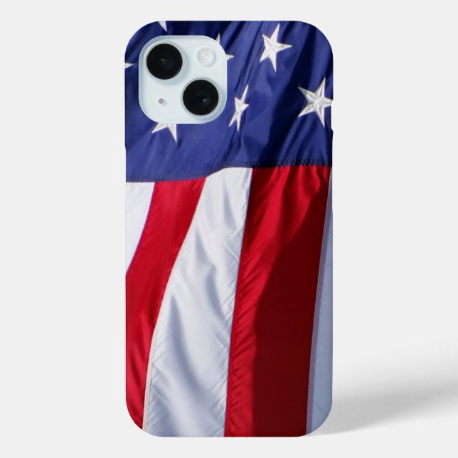 Coque Pour iPhone 15 drapeau américain iPhone 15 coque (Verso)