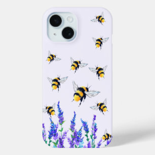 Coque Pour iPhone 15 Fleurs de printemps et coque iphone d'abeilles