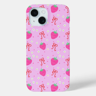 Coque Pour iPhone 15 Iphone à gâteau de fraise 15 Coque