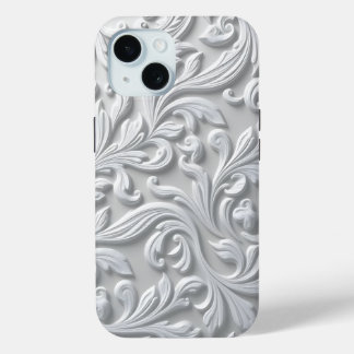 Coque Pour iPhone 15 Iphone White Flourish / coque ipad