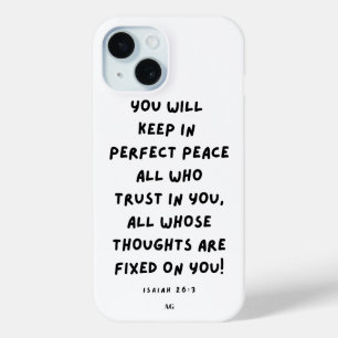 Coque Pour iPhone 15 Isaïe 26:3 Iphone 15 Coque