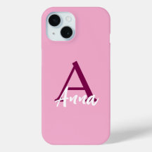 Nom personnalisé Pink iPhone 15 Coque