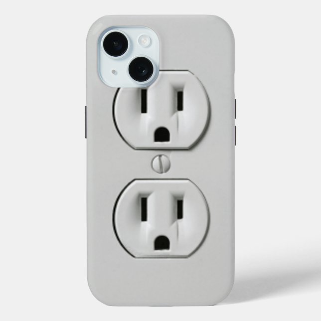 Coque Pour iPhone 15 Prise électrique - iPhone 15 Coque (Verso)
