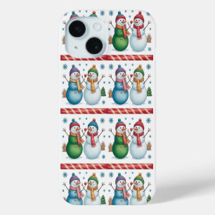 Coque Pour iPhone 15 Snowman Snowflake Noël iPhone / coque ipad