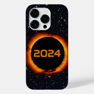 Coque Pour iPhone 14 Pro 2024 Éclipse solaire totale Date Ciel étoilé