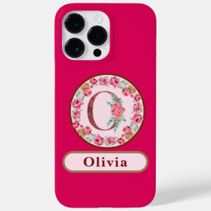 Coque Pour Pour iPhone 14 Pro Max Joli Monogramme O Floral Coque-Mate coque iphone