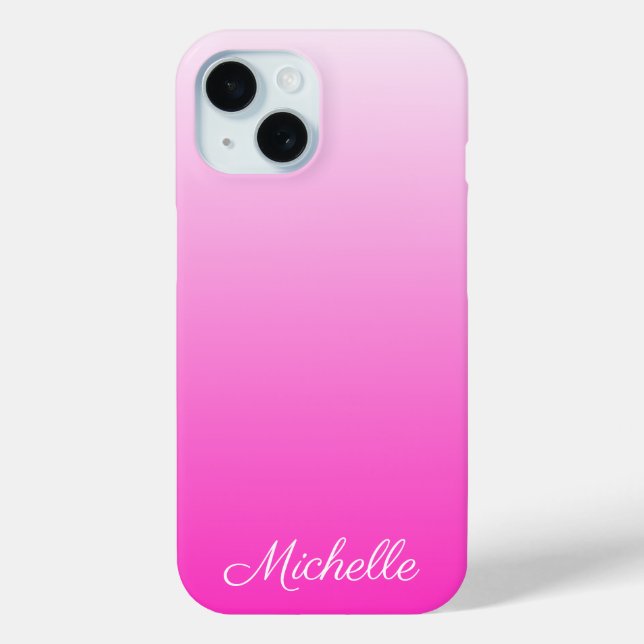 Coque rose chaud foncé à deux tons personnalisé (Verso)