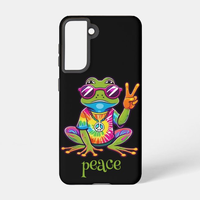 Coque Samsung Galaxy 60s 70s Hippy Hippie Peace Frog (Verso)