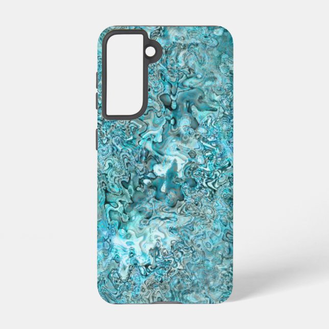 Coque Samsung Galaxy Abalone Pāua Shell Aqua Blue (Verso)